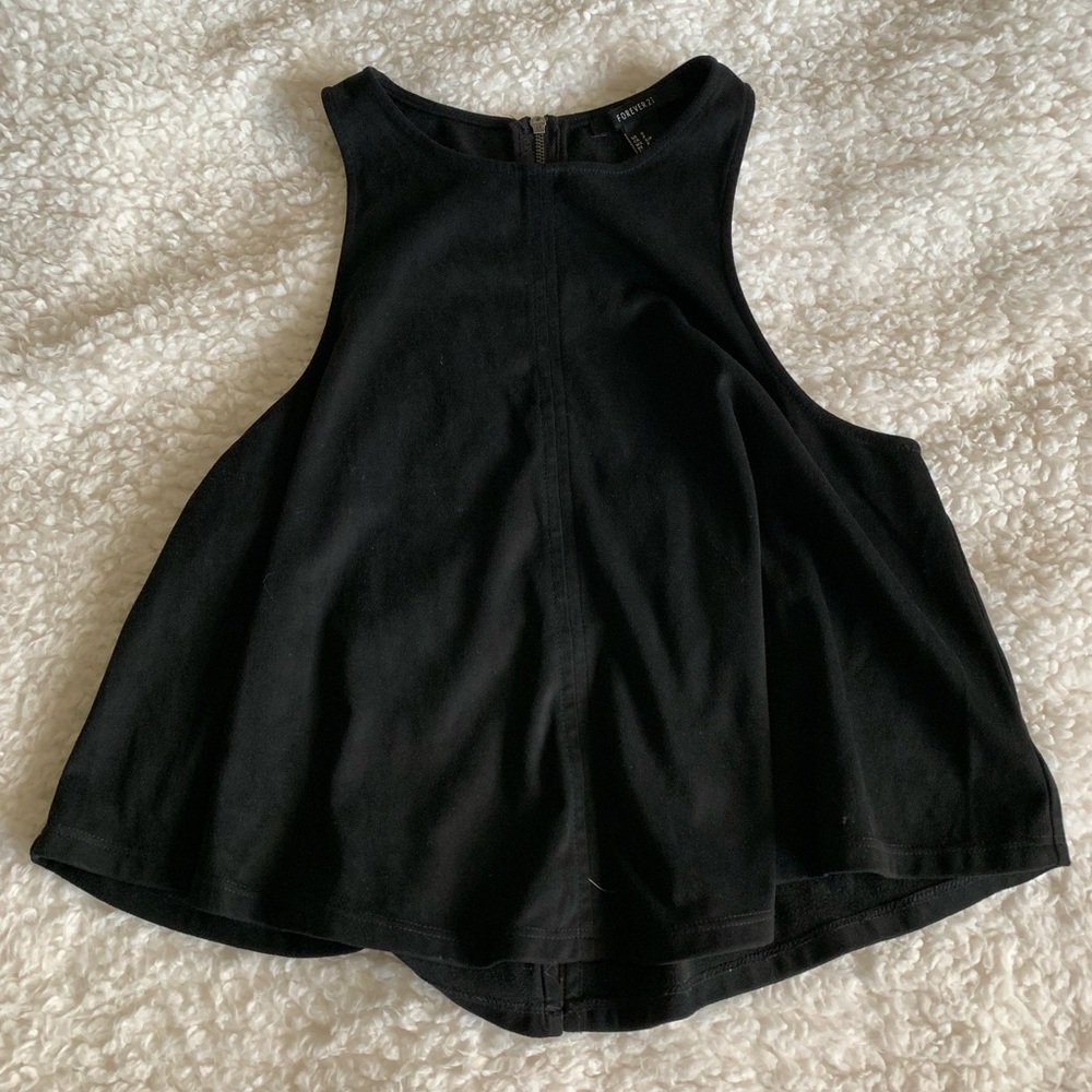 Black Suede Crop Top